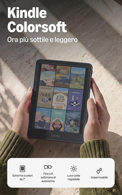 Kindle Colorsoft da 16 GB (ultimo modello): ora più sottile e leggero, schermo a colori da 7” luce calda - Grafite