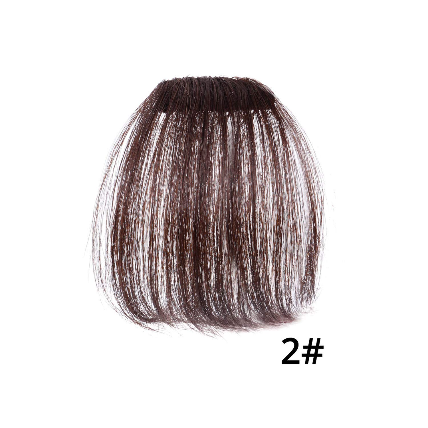 Amazon Com Crystal Grass Fake Long Blunt Bangs Hair Clip In