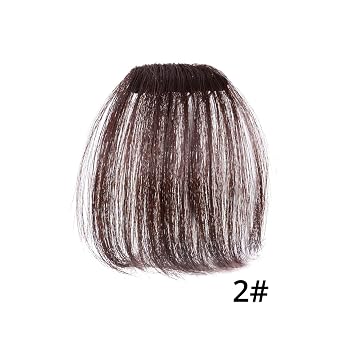 Amazon Com Crystal Grass Fake Long Blunt Bangs Hair Clip In