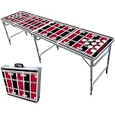 8-Foot Folding Portable Pong Table w/Optional Cup Holes &amp; LED Lights - Atlanta Football Field (Choose Your Model)