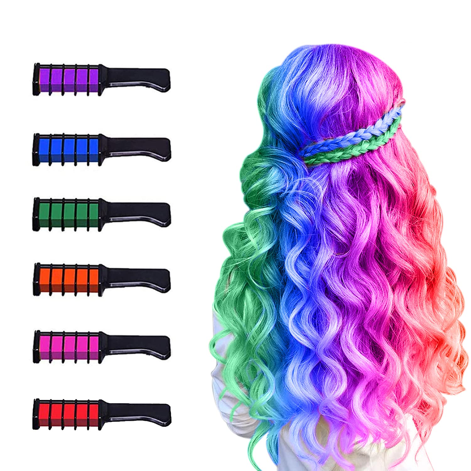 Hair Chalk for Girls, MSDADA Hair Spray Colour for Kids, Temporary Hair Color Dye for Kids Gifts for Girls Washable Kids Hair Dye for Birthday Christmas Stocking Stuffers Makeup Age 4 5 6 7 8-12+