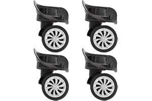 Luggage Wheels Replacement 4Pcs Mute Suitcase Wheels Replacement, 360° Rotating Universal Dual Suitcase Spinner Kit for Lugga