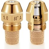 MorningRo 2 Pcs Hollow Oil Burner Nozzle, 1.0-80 A, Universal | for Oil Furnace,Burner Parts, 80 Degree Replacement Spray Brass Oil Fuel Burner Nozzle