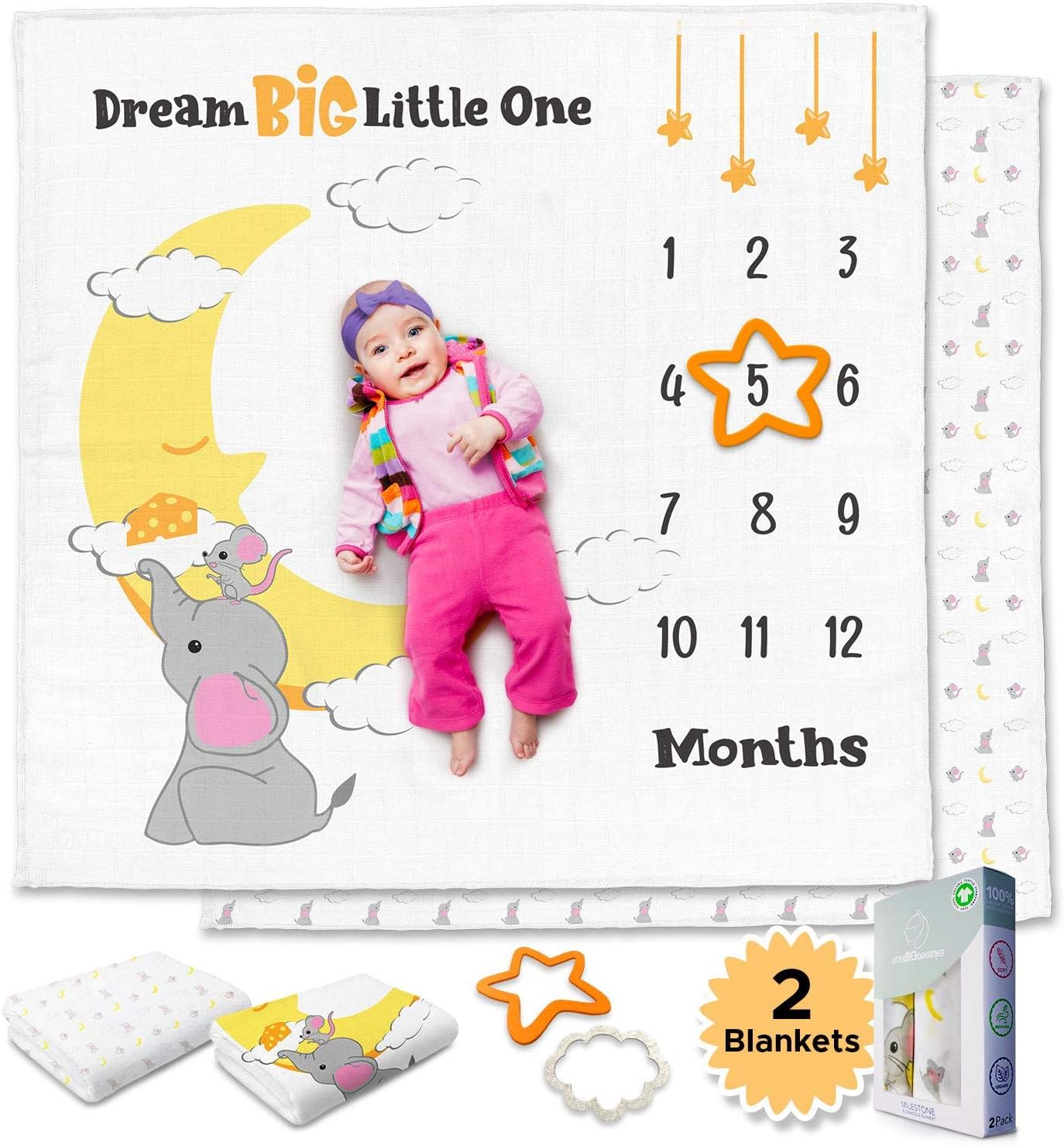 muslin milestone blanket