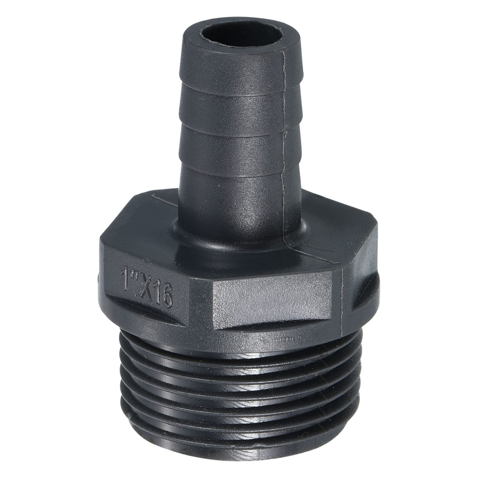 PATIKIL UPVC Barb Hose Fitting, 16mm Barbed G1 Male Thread Pipe Connector Adapter Quick Fittings for Water Fuel Air, Gray