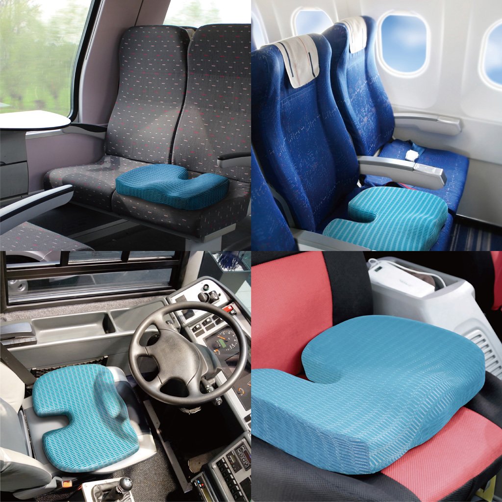 ChiroDoc Coccyx Seat Cushion with UltraCool Mesh Cover & Ergonomic Orthopedic Memory Foam - Perfect For Coccyx & Tailbone Pain Relief (Sciatica) - Reduce Lower Back Pain From Sitting All Day