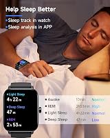 TOOBUR Smart Watch Men Women Alexa Built-in 1.8" HD IP68 Waterproof Fitness view 4