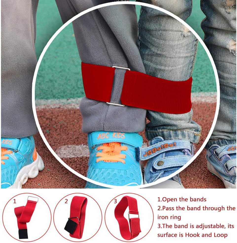 CWLAKON Sports Day Kit Outdoor Games Potato Sack Race Bags for Kids Adults Family Egg and Spoon Race, 3 Legged Race Bands - Image 5