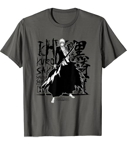 Amazon.com: Bioworld Bleach Kenpachi Kanjo Logo Men's Black T