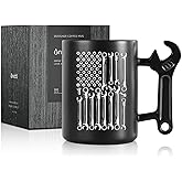 Onebttl Mechanic Gifts Wrench Coffee Mug, Mechanic Gift, 13.5oz/400ml Funny Ceramic Mug for Christmas, Father's Day, USA Flag