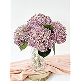 SUMTIPHUN 4 Pcs 20'' Real Touch Hydrangeas Light Pink Artificial Hydrangeas Flowers Faux Latex Lifelike Hydrangea for Kitchen Living Room Porch Home Decor Baby Shower Party Wedding Table Centerpiece