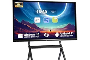 OMNINEXHUB 86" Smart Board - 4K UHD Interactive Whiteboard with Dual OS (Android/Windows), Touch Screen Digital Whiteboard for Classroom, Office & Home - Includes Wall Mount & Stylus(Wall Mount Included)