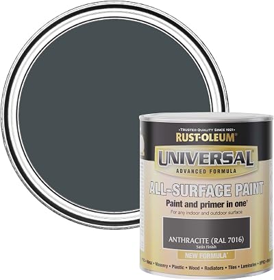 Rust-Oleum Universal Paint Satin Anthracite 750ml Wood Metal Plastic Interior
