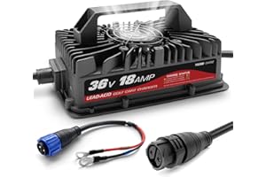 YILEIDE 36V Golf Cart Battery Charger Onboard 18 AMP - Rapid Smart Charger, Lead-Acid Batteries, EZGO, Club Car, Yamaha