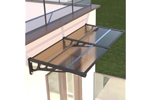 GUANSU-CN 35 * 60'' Window and Door Awning Exterior, UV/Rain/Snow/Sunlight Protection Sheet,UPF 50+ Polycarbonate Overhang Canopy,House Overdoor Awnings for Door Entrance Outside/Patio/Porch/Deck