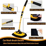 Harazaqa 15° Curved Car Cleaning Brush with Telescopic 43" Aluminum Handle view 3