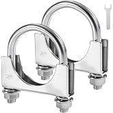 EVIL ENERGY 2" Muffer Clamps,2 inch U Bolt Exhaust Clamp Stainless Steel with Saddle Style，2Pcs