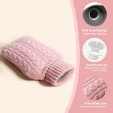 Samply Hot Water Bottle with Knitted Cover 2L Pink Deluxe Warm Compress view 5