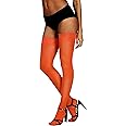 HONENNA Semi Sheer Stay Up Lingerie Thigh High Stockings Lace Top Size A-F