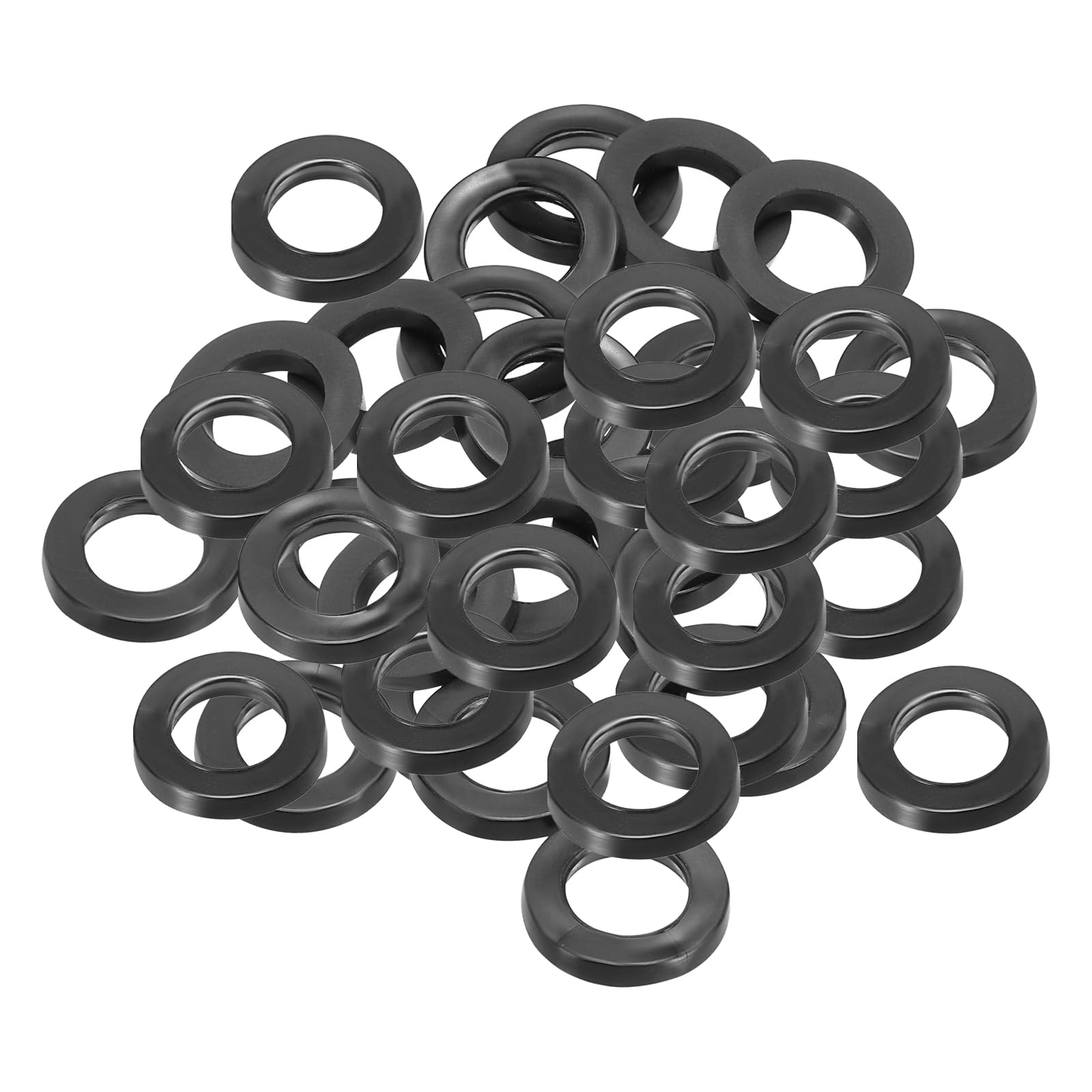 PATIKIL M7 Rubber Flat Washer, 40 Pack 7mm ID 12mm OD 3mm Thick Sealing Spacer Gasket Ring for Faucet Pipe Water Hose Fastener Bolt, Black — image 1