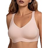 COMFELIE Wireless Seamless Support Bralette Ultra-Comfort Sleep T-Shirt Bra for Large Breasts