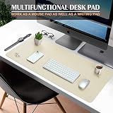 K knodel Small Office Leather Desk Mat 60x35cm Ivory Cream view 2