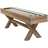 American Legend LED Shuffleboard with Buffet Top - Modern Style - Light Up LED Rails - Buffet Top with 2-Piece Leaf Design