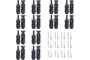 LiuTaoWMX 12 Pairs/24PCS Solar Connectors, IP67 Waterproof 1000V 30A Male & Female Solar Panel Cable Connectors (12AWG-10AWG)