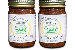 Midwest Fresh Award-Winning Bacon Jam | 13 oz Gourmet Burger Sauce and Charcuterie Board Staple | Versatile Bacon and Onion Marmalade Relish | Non-GMO, Gluten-Free | Perfect for Grilling and Dips (2 Pack, 13, Fl Oz)