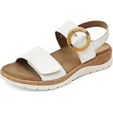 UBFEN Womens Flat Sandals Arch Support Open Toe Walking Comfy Casual Low Wedge Summer Shoes