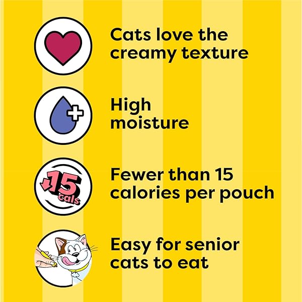 TEMPTATIONS CREAMY PUREE WITH BEEF LIVER, SALMON, CHICKEN, AND TUNA SQUEEZABLE LICKABLE WET CAT TREAT VARIETY PACK, 0.42 OZ. TUBES, PACK OF 48