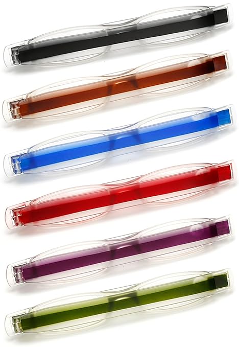 VEVESMUNDO® Lesebrille Herren Damen Faltbar Klappbar Mini Portable 360°Rotierende Stiftart Lesebrillen Vollrandbrille Lesehil