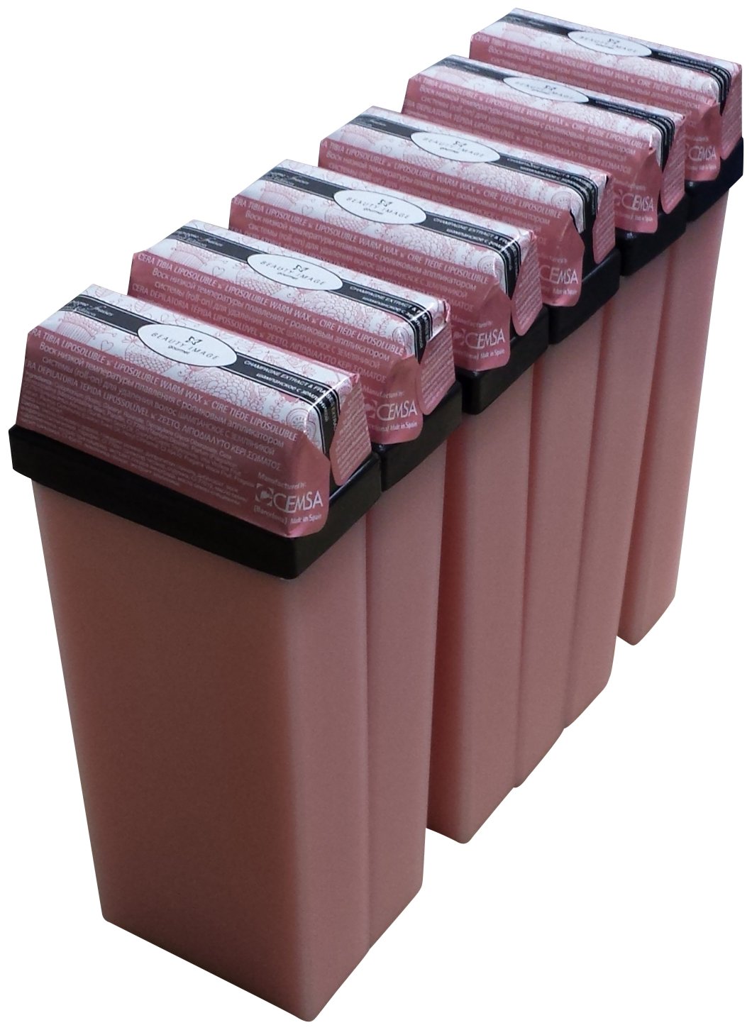 Beauty Image Champagne Strawberry Warm Wax Roll On - Pack of 6