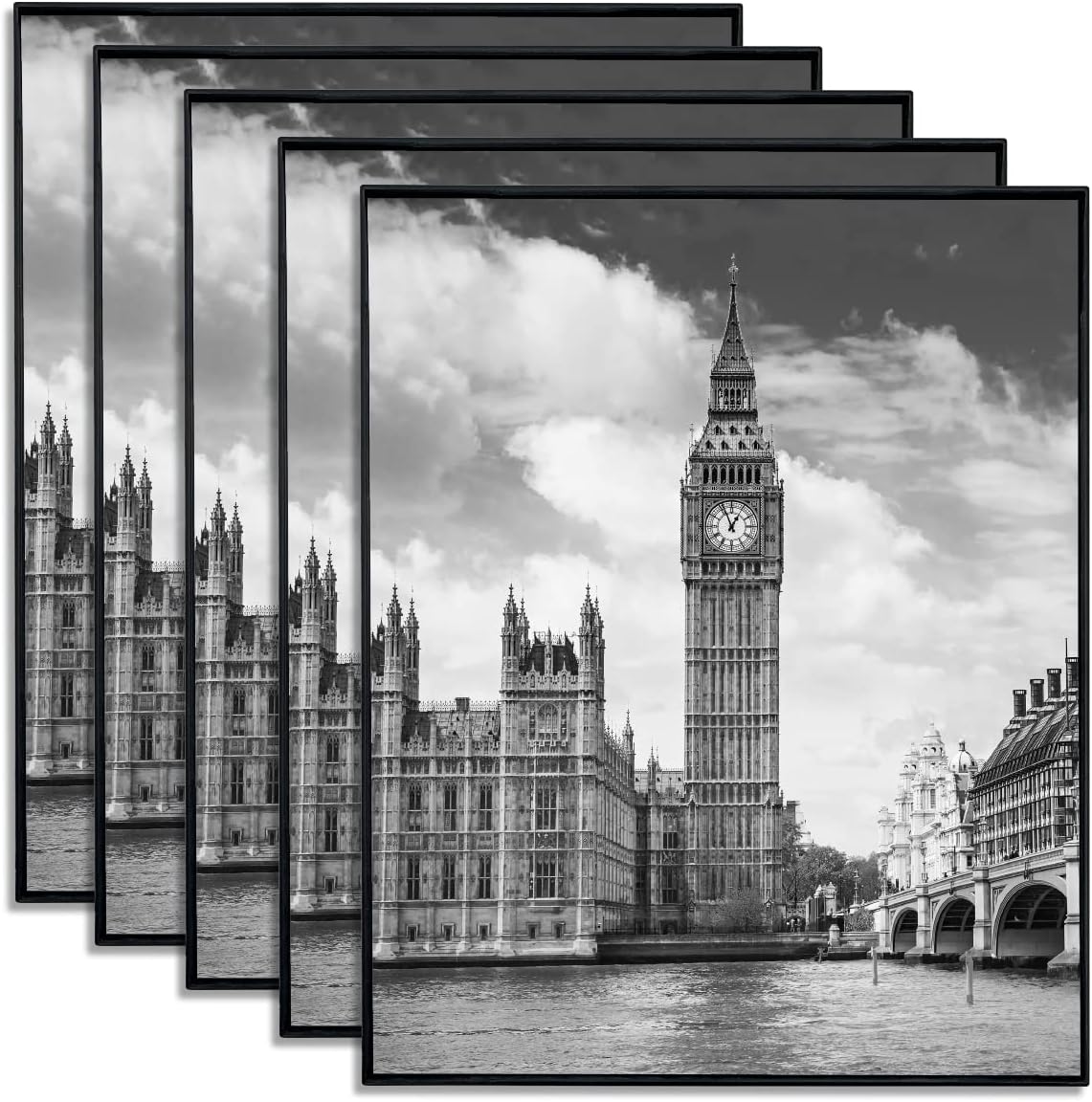 Photo Albums, Frames & Accessories - GOmaize Front Loading Black Picture Frame 8x10 Set of 5 Wall and Table Mounting