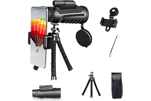 ZEAL'N LIFE 40x60 Monocular Telescope High Power Monocular for Adults with Smartphone Adapter, HD Compact Monocular BAK-4 Prism for Bird Watching, Camping, Hunting, Hiking, Hunting Monocular
