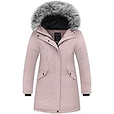 Wantdo Girl's Winter Coat Warm Windproof Insulated Hiking Warm Long Sleeve Puffer Outdoor Running Fall Jacket with Hood