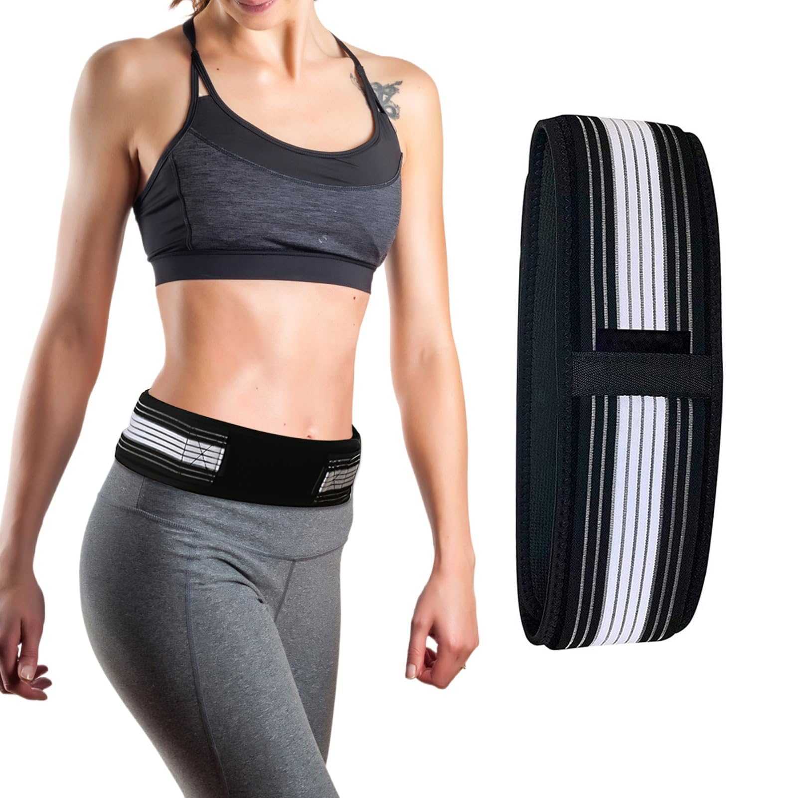 Sacroiliac SI Joint Hip Belt, Circumference 109cm Anti-Slip Adjustable Sciatica Back Support Lower Back Brace Relief Belt for Women Men, Sciatica Pain Relief Products for Pelvis Lumbar Nerve Leg