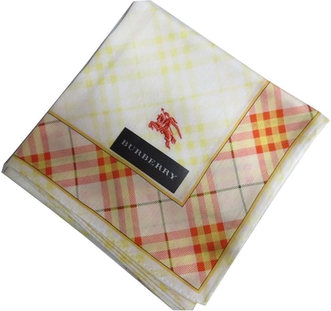 Amazon バーバリー Burberry 婦人 レディース 大判 ハンカチ 黄色のチェック ハンカチ バンダナ 通販