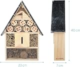 Navaris XL Wooden Insect Hotel - Natural Wood Habitat for Bees & Butterflies view 3