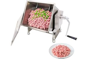 Hakka Tiltable Meat Mixer, 40-Pound/20-Liter Capacity Tank Stainless Steel Manual Meat Mixers (Mixing Maximum 30-Pound for Me