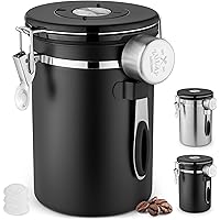 Zulay 21oz Coffee Canister For Ground Coffee - Stainless Steel Coffee Canisters With Scoop Holder & Date Tracker…