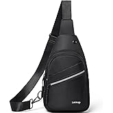 LATMAP Sling Bag For Women Faux Leather Small Casual Daypack Backpack Fanny Pack Crossbody Chest Bags Purse