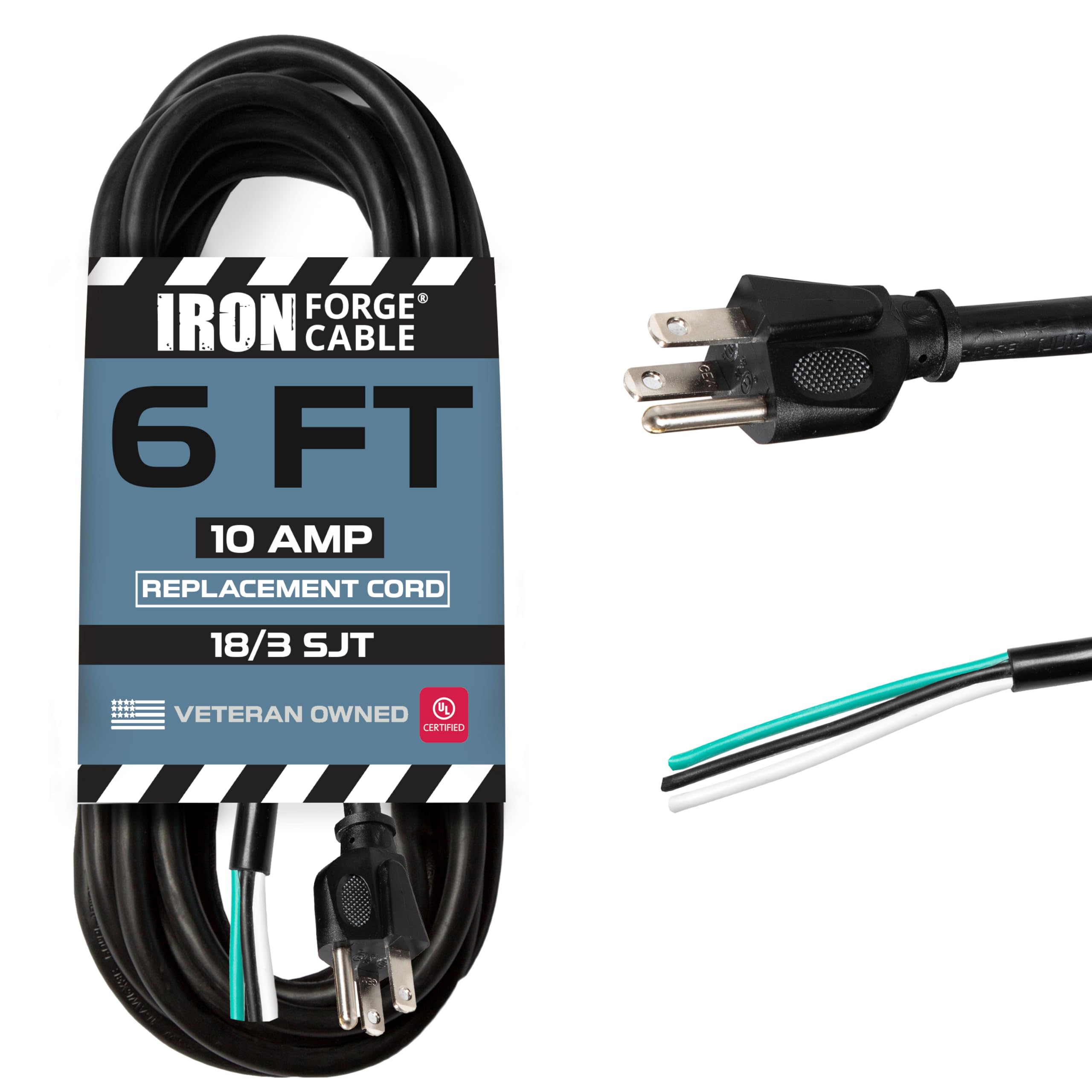 Iron Forge Cable 18 Gauge Power Cord Replacement