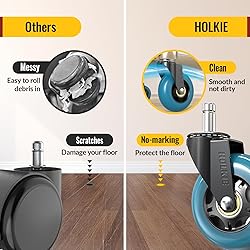 HOLKIE Office Chair Wheels 11x22mm Blue 3 Inch Desk