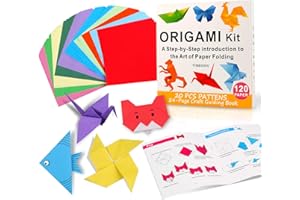 Yibeishu Origami Paper Kit with Instructions Book 20 Easy Origami Projects 6x6 Inch Origami Paper Double Sided Square Colorful Folding Paper Set for Kids Adults Beginners Activity