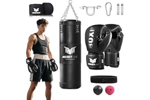 Mesetast Punching Bag for Kids Teenagers, 2.7ft Kids Punching Bag with 8 OZ Boxing Gloves for Youth Boxing MMA Karate Kickboxing - Unfilled
