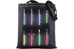 G2TUP Star Lightsabers Canvas Tote Bag Heroes of Galaxy Gift Death Star Shoulder Bag Lightsabers Merch