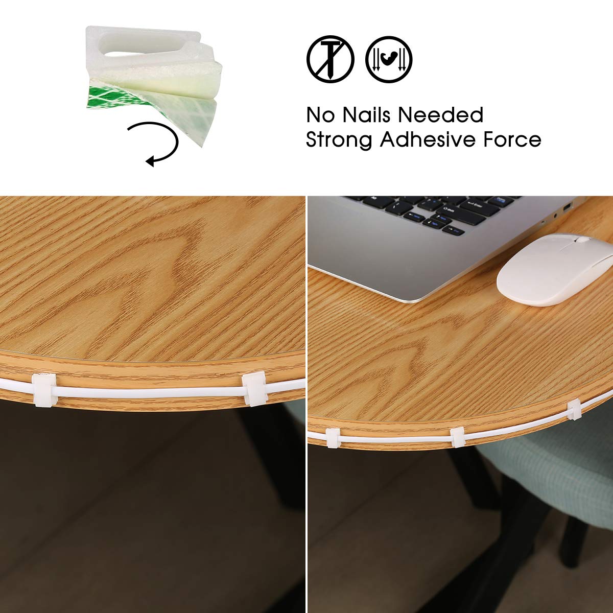 Uvital Phone Extension Cord 33 Ft, 10M Telephone Cable with Standard RJ11 Plug and 1 in-Line Couplers and 20 Cable Clip Holders, White - Image 3