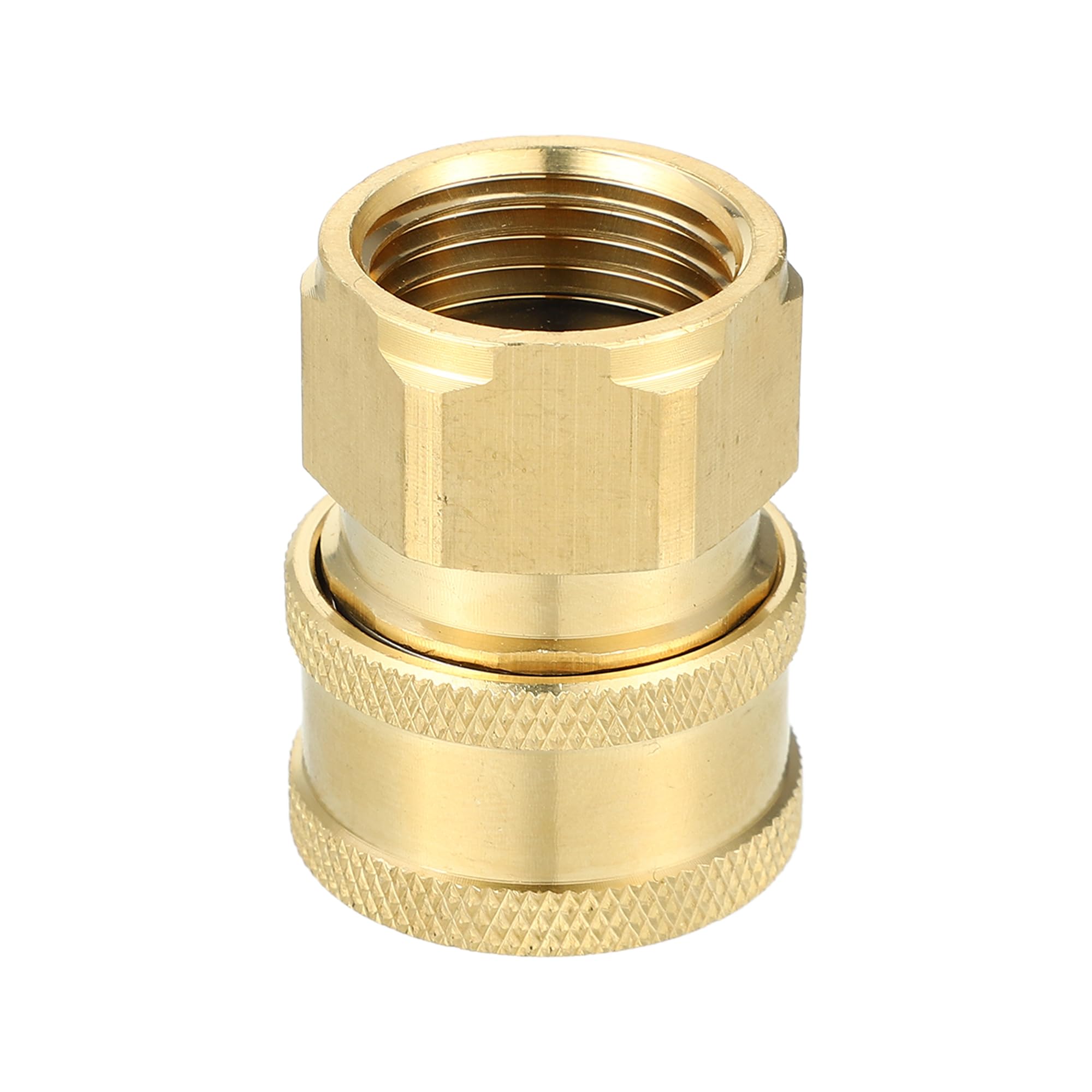Hihaha Pressure Washer Coupler/Outer Washer Gun Adapter Universal for Car/Durable Brass 1/2" 19mm ID / 1 Pcs Copper Tone