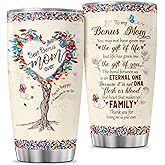 JENOIS Mom Gifts, Tumblers Mothers Mother Women Coffee Ever Handle Mama Day Cups Insulated Funny For, Tumbler 20 Oz With Lid And Straw, Best Bonus Mom